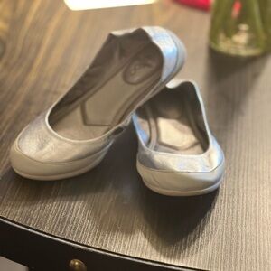 Silver and White soft flats 7